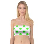 Polka Dots - Neon Green on White Bandeau Top