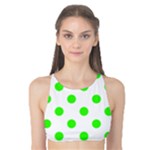 Polka Dots - Neon Green on White Tank Bikini Top