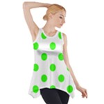 Polka Dots - Neon Green on White Side Drop Tank Tunic