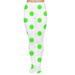 Polka Dots - Neon Green on White Women s Tights