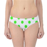 Polka Dots - Neon Green on White Hipster Bikini Bottoms