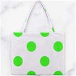 Polka Dots - Neon Green on White Mini Tote Bag
