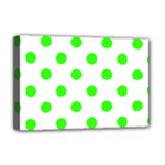 Polka Dots - Neon Green on White Deluxe Canvas 18  x 12  (Stretched)