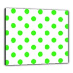 Polka Dots - Neon Green on White Canvas 24  x 20  (Stretched)