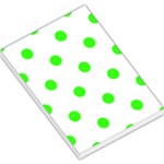 Polka Dots - Neon Green on White Large Memo Pads