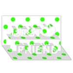 Polka Dots - Neon Green on White Best Friends 3D Greeting Card (8x4)