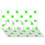 Polka Dots - Neon Green on White #1 MOM 3D Greeting Cards (8x4)