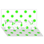 Polka Dots - Neon Green on White BEST SIS 3D Greeting Card (8x4)