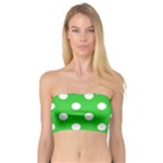 Polka Dots - White on Lime Green Bandeau Top