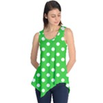 Polka Dots - White on Lime Green Sleeveless Tunic