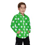 Polka Dots - White on Lime Green Wind Breaker (Kids)