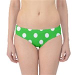 Polka Dots - White on Lime Green Hipster Bikini Bottoms