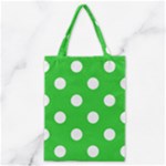 Polka Dots - White on Lime Green Classic Tote Bag
