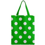 Polka Dots - White on Lime Green Zipper Classic Tote Bag