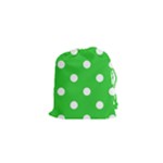 Polka Dots - White on Lime Green Drawstring Pouch (XS)