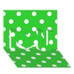 Polka Dots - White on Lime Green I Love You 3D Greeting Card (7x5)
