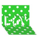 Polka Dots - White on Lime Green BOY 3D Greeting Card (7x5)
