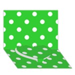 Polka Dots - White on Lime Green Heart Bottom 3D Greeting Card (7x5)