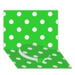 Polka Dots - White on Lime Green Circle Bottom 3D Greeting Card (7x5)
