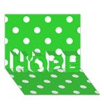 Polka Dots - White on Lime Green HOPE 3D Greeting Card (7x5)