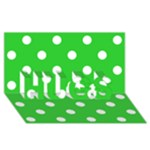 Polka Dots - White on Lime Green HUGS 3D Greeting Card (8x4)