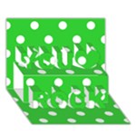 Polka Dots - White on Lime Green You Rock 3D Greeting Card (7x5)