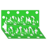 Polka Dots - White on Lime Green Congrats Graduate 3D Greeting Card (8x4)