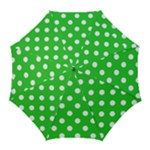 Polka Dots - White on Lime Green Golf Umbrella