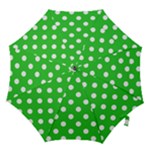 Polka Dots - White on Lime Green Hook Handle Umbrella (Medium)