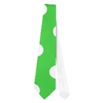 Polka Dots - White on Lime Green Necktie (One Side)