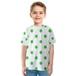 Polka Dots - Lime Green on White Kid s Sport Mesh Tee
