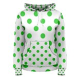 Polka Dots - Lime Green on White Women s Pullover Hoodie