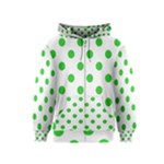 Polka Dots - Lime Green on White Kid s Zipper Hoodie