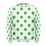 Polka Dots - Lime Green on White Men s Sweatshirt
