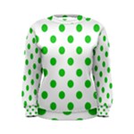 Polka Dots - Lime Green on White Women s Sweatshirt
