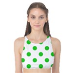 Polka Dots - Lime Green on White Tank Bikini Top