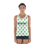 Polka Dots - Lime Green on White Women s Sport Tank Top