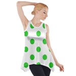 Polka Dots - Lime Green on White Side Drop Tank Tunic