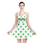 Polka Dots - Lime Green on White Reversible Skater Dress
