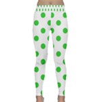 Polka Dots - Lime Green on White Yoga Leggings