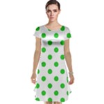 Polka Dots - Lime Green on White Cap Sleeve Nightdress