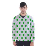 Polka Dots - Lime Green on White Wind Breaker (Men)