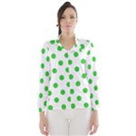 Polka Dots - Lime Green on White Wind Breaker (Women)
