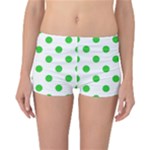 Polka Dots - Lime Green on White Reversible Boyleg Bikini Bottoms