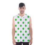 Polka Dots - Lime Green on White Men s Basketball Tank Top