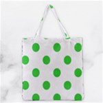 Polka Dots - Lime Green on White Grocery Tote Bag