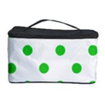 Polka Dots - Lime Green on White Cosmetic Storage Case
