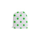 Polka Dots - Lime Green on White Drawstring Pouch (XS)