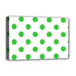 Polka Dots - Lime Green on White Deluxe Canvas 18  x 12  (Stretched)