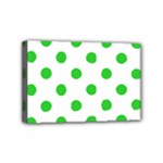 Polka Dots - Lime Green on White Mini Canvas 6  x 4  (Stretched)